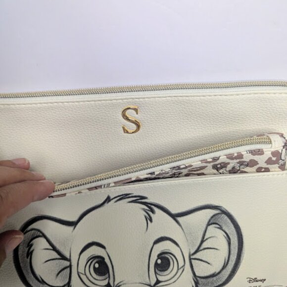 Primark Disney The Lion King Simba Initial S 2 Piece Makeup Bag Set NWT - Picture 3 of 5